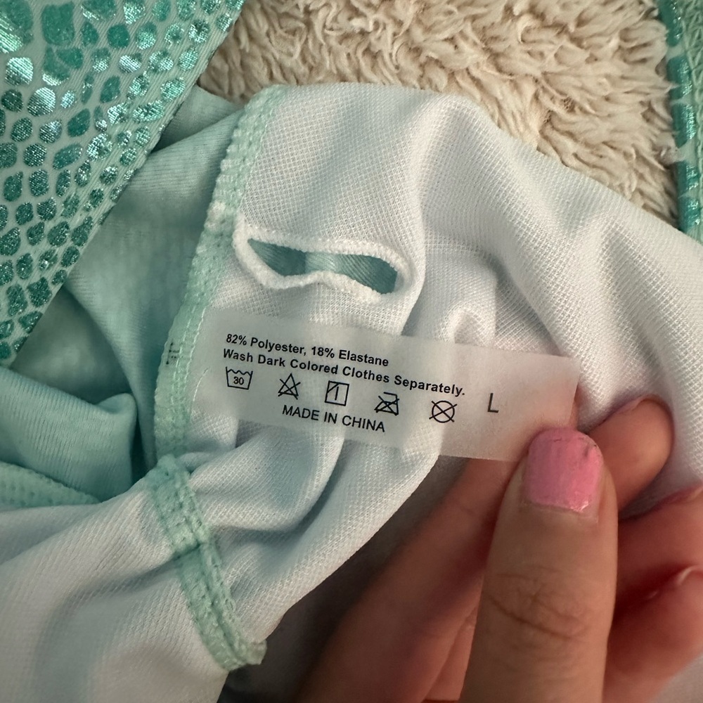 Metallic Teal One-Piece Swimsuit - Picture 4 of 4